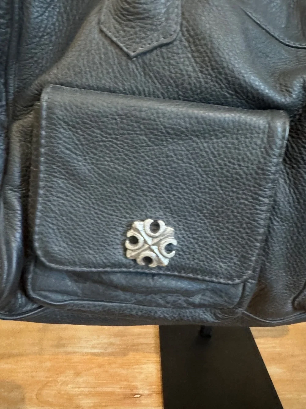 Tylie Malibu Black Pebble Leather Satchel/Tote Bag w/ Dust Bag Y2K